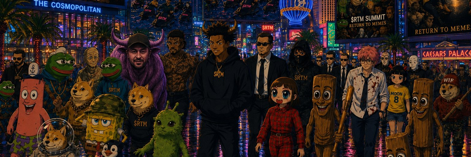 Memes marching through neon city